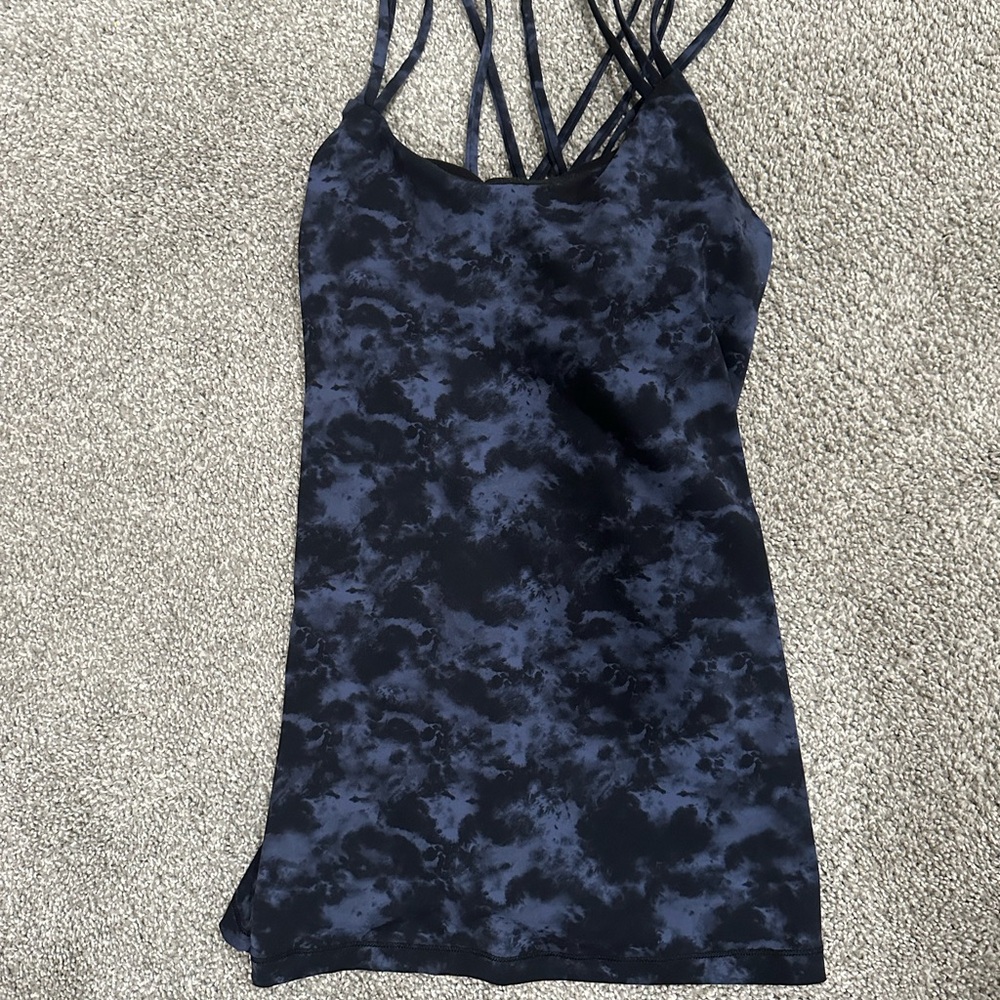 Women's Black and Blue Strappy Tank